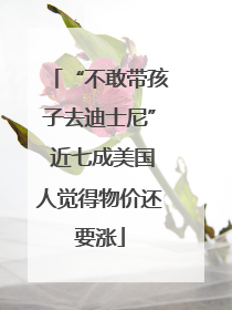 “不敢带孩子去迪士尼” 近七成美国人觉得物价还要涨