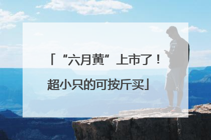 “六月黄”上市了！超小只的可按斤买