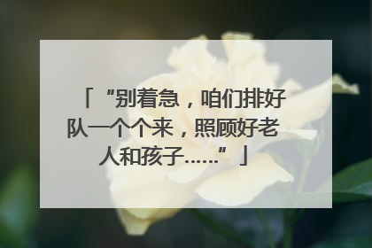 “别着急，咱们排好队一个个来，照顾好老人和孩子……”