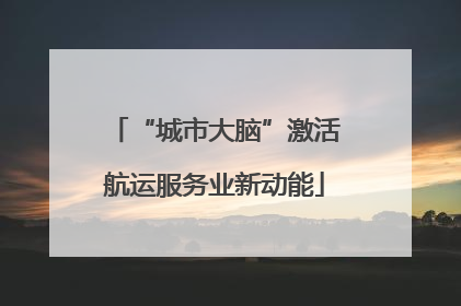 “城市大脑”激活航运服务业新动能