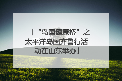 “岛国健康桥”之太平洋岛国齐鲁行活动在山东举办
