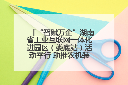“智赋万企”湖南省工业互联网一体化进园区（娄底站）活动举行 助推农机装备产业高质量发展