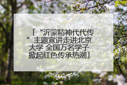 “沂蒙精神代代传”主题宣讲走进北京大学 全国万名学子掀起红色传承热潮