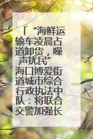 “海鲜运输车凌晨占道卸货，噪声扰民” 海口博爱街道城市综合行政执法中队：将联合交警加强长堤路一带巡逻