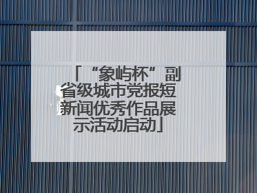 “象屿杯”副省级城市党报短新闻优秀作品展示活动启动