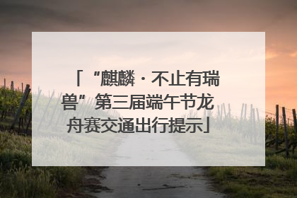 “麒麟・不止有瑞兽”第三届端午节龙舟赛交通出行提示