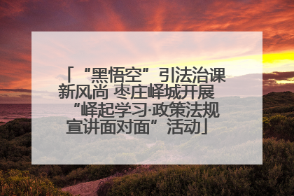 “黑悟空”引法治课新风尚 枣庄峄城开展“峄起学习·政策法规宣讲面对面”活动