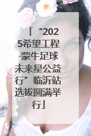 “2025希望工程·蒙牛足球未来星公益行”临沂站选拔圆满举行