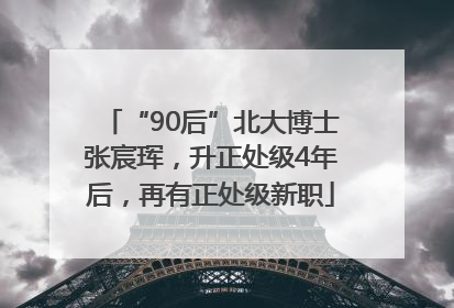 “90后”北大博士张宸珲，升正处级4年后，再有正处级新职