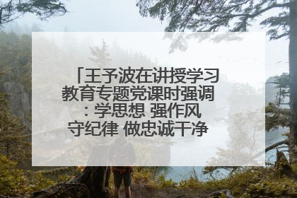 王予波在讲授学习教育专题党课时强调：学思想 强作风 守纪律 做忠诚干净担当的共产党员