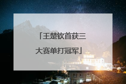 王楚钦首获三大赛单打冠军