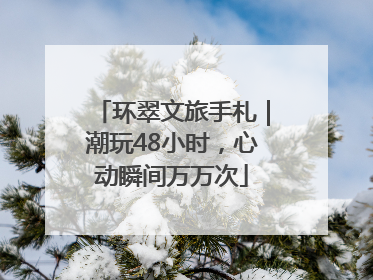 环翠文旅手札｜潮玩48小时，心动瞬间万万次