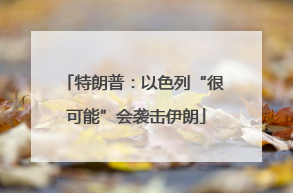 特朗普：以色列“很可能”会袭击伊朗