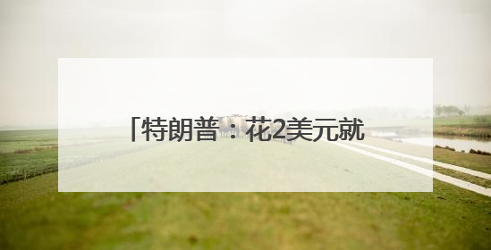 特朗普：花2美元就能飞过去，加州修什么高铁？浪费钱！