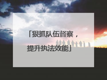 狠抓队伍督察，提升执法效能