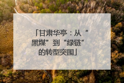甘肃华亭：从“黑煤”到“绿链”的转型突围