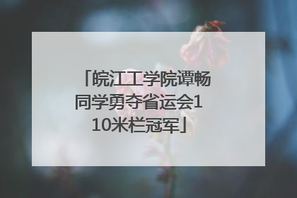 皖江工学院谭畅同学勇夺省运会110米栏冠军