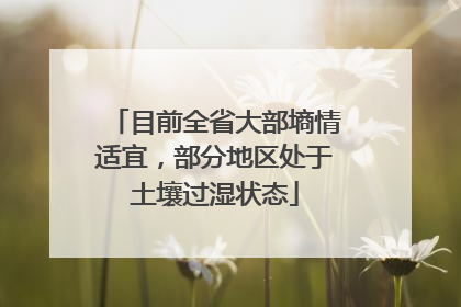 目前全省大部墒情适宜，部分地区处于土壤过湿状态