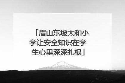 眉山东坡太和小学让安全知识在学生心里深深扎根