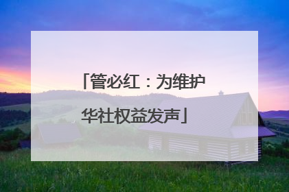 管必红：为维护华社权益发声