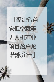 福建省首家低空载重无人机产业项目落户龙岩永定→