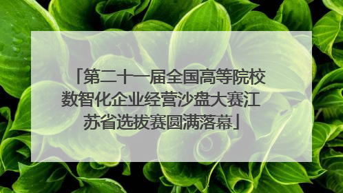 第二十一届全国高等院校数智化企业经营沙盘大赛江苏省选拔赛圆满落幕