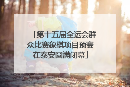 第十五届全运会群众比赛象棋项目预赛在泰安圆满闭幕