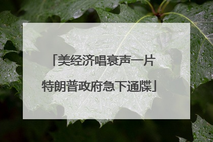 美经济唱衰声一片 特朗普政府急下通牒