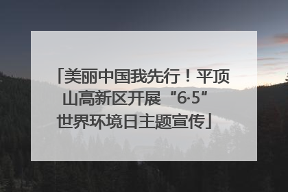 美丽中国我先行！平顶山高新区开展“6·5”世界环境日主题宣传