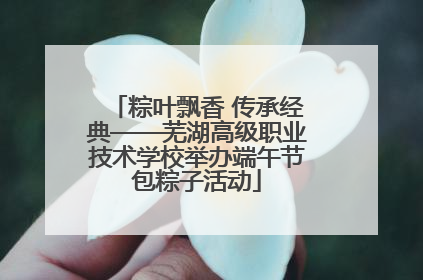 粽叶飘香 传承经典——芜湖高级职业技术学校举办端午节包粽子活动