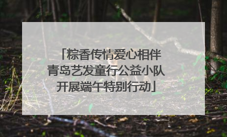粽香传情爱心相伴 青岛艺发童行公益小队开展端午特别行动
