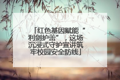 红色基因赋能“利剑护蕾”，这场沉浸式守护宣讲筑牢校园安全防线