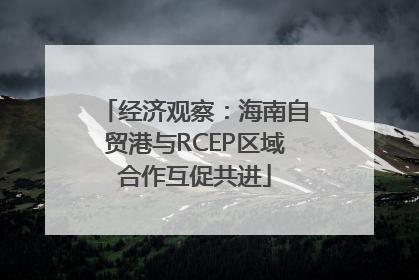 经济观察：海南自贸港与RCEP区域合作互促共进