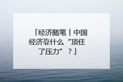 经济随笔丨中国经济靠什么“顶住了压力”？