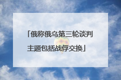 俄称俄乌第三轮谈判主题包括战俘交换