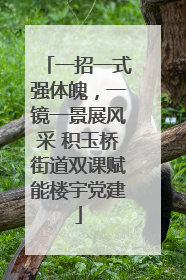 一招一式强体魄，一镜一景展风采 积玉桥街道双课赋能楼宇党建