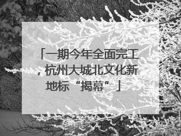 一期今年全面完工，杭州大城北文化新地标“揭幕”