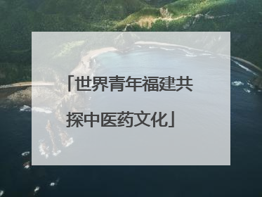 世界青年福建共探中医药文化