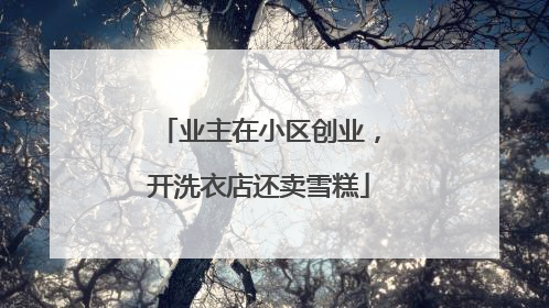 业主在小区创业，开洗衣店还卖雪糕