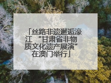 丝路非遗邂逅濠江 “甘肃省非物质文化遗产展演”在澳门举行