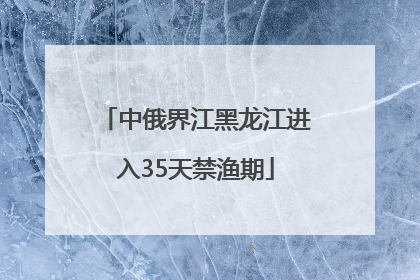 中俄界江黑龙江进入35天禁渔期