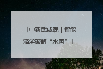 中新武威观｜智能滴灌破解“水困”