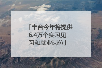 丰台今年将提供6.4万个实习见习和就业岗位