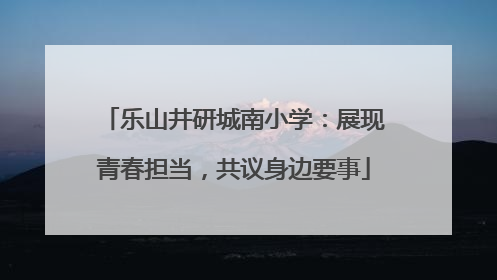 乐山井研城南小学：展现青春担当，共议身边要事