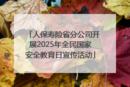人保寿险省分公司开展2025年全民国家安全教育日宣传活动