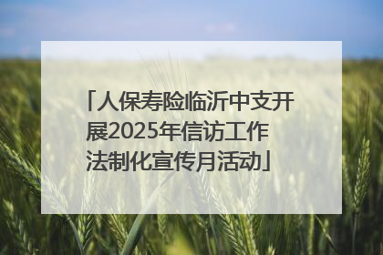 人保寿险临沂中支开展2025年信访工作法制化宣传月活动