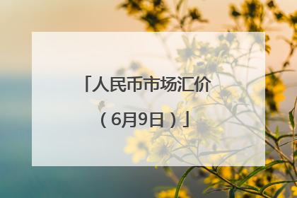 人民币市场汇价（6月9日）