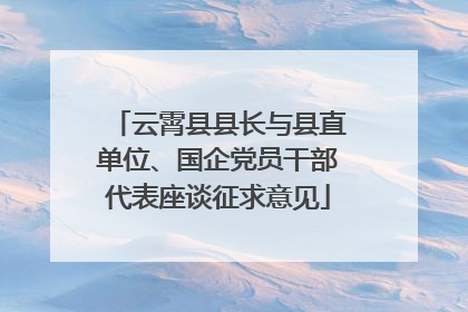 云霄县县长与县直单位、国企党员干部代表座谈征求意见