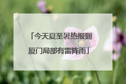今天夏至暑热报到 厦门局部有雷阵雨