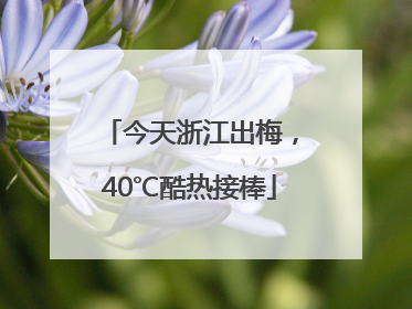 今天浙江出梅，40℃酷热接棒